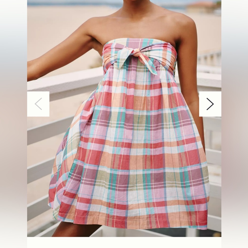NWT Anthropologie Madras Strapless Dress